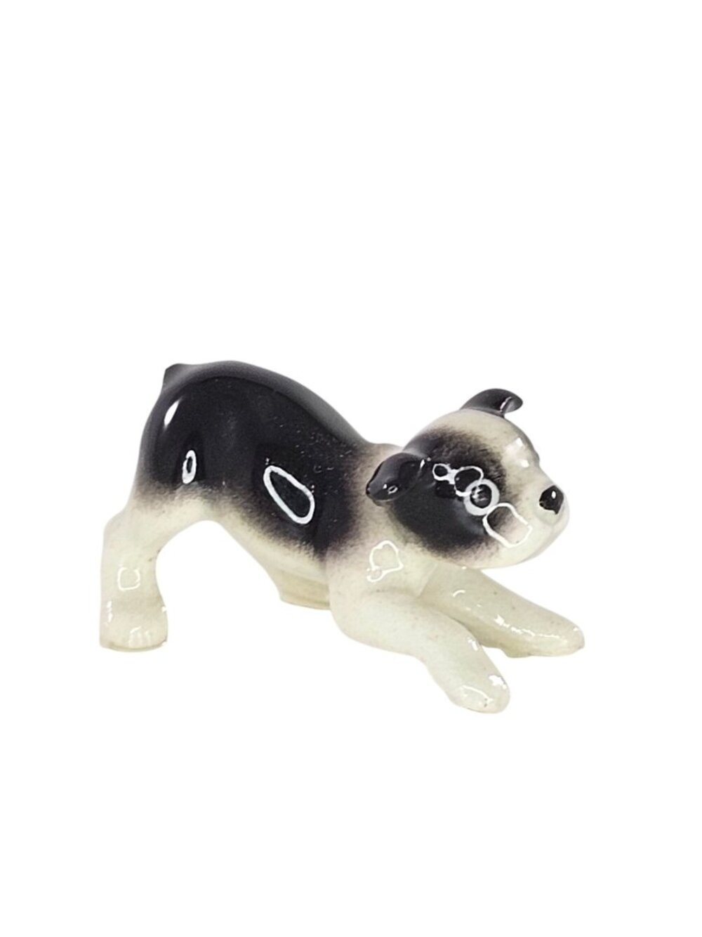 Hagen Renaker Boston Terrier Puppy Dog Crouching Playing Miniature Figurine